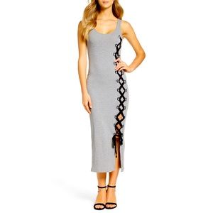 French connection midi lace up dress